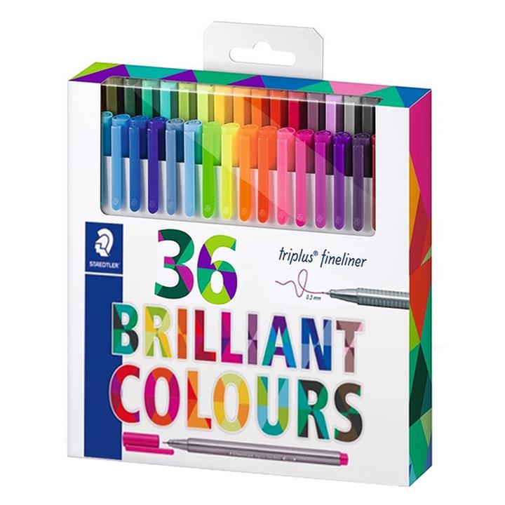 روان نویس استدلر مدل Triplus Fineliner Brilliant Colours کد 334C42 بسته 36 عددی